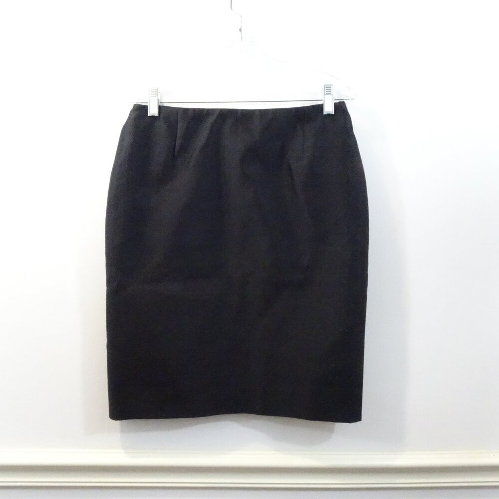 Style Paris Black 100% Silk Skirt Sz 40 Susan Sutherland Fully Lined Pencil
